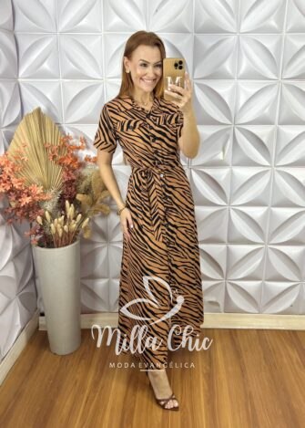 Chemise Martina Em Viscolinho - Estampado - Milla Chic