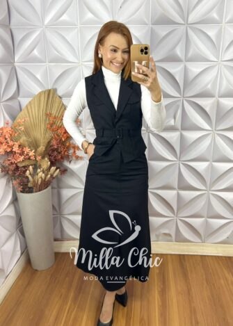 Conjunto Ariele Em Linho - Preto - Milla Chic
