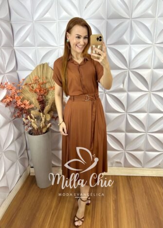 Conjunto Fabi Em Viscosarja - Marrom - Milla Chic