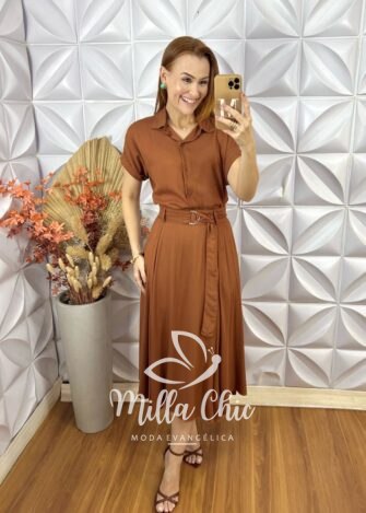 Conjunto Fabi Em Viscosarja - Marrom - Milla Chic