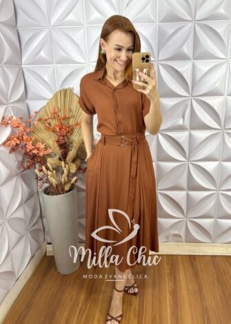 Conjunto Fabi Em Viscosarja - Marrom - Milla Chic
