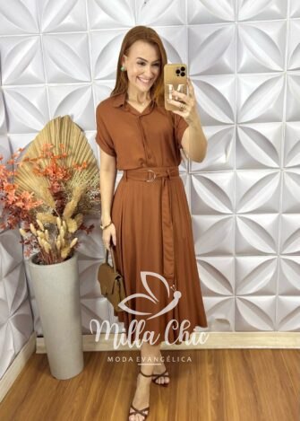 Conjunto Fabi Em Viscosarja - Marrom - Milla Chic