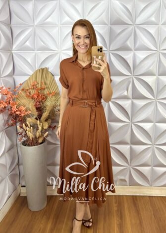 Conjunto Fabi Em Viscosarja - Marrom - Milla Chic