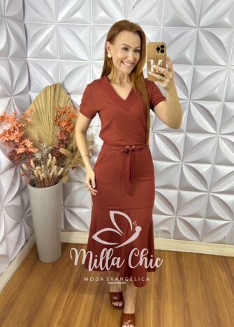 Conjunto Ramona Em Moletinho - Terra Cota - Milla Chic
