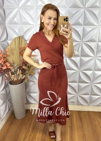 Conjunto Ramona Em Moletinho - Terra Cota - Milla Chic