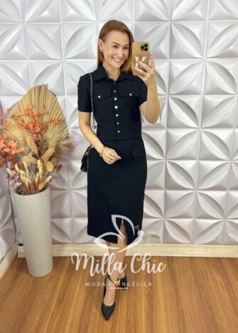 Conjunto Tarcy Em Alfaiataria Marrant - Marrom - Milla Chic