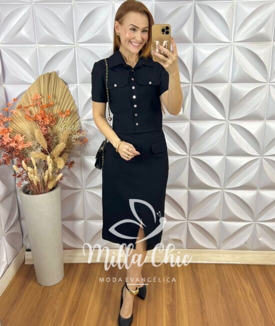 Conjunto Tarcy Em Alfaiataria Marrant - Marrom - Milla Chic