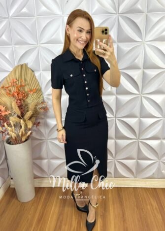 Conjunto Tarcy Em Alfaiataria Marrant - Marrom - Milla Chic