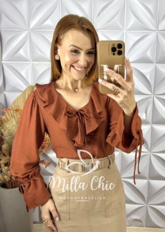Saia longa Carla - Preta e Branca - Milla Chic