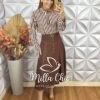 Milla Chic - millachic com br saia malu em alfaiataria marrant bege copia Saia Natifa E Alfaiataria Marrant - Marrom - Milla Chic