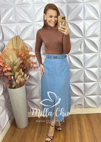 Saia Milka Em Alfaiataria Marrant - Preta - Milla Chic