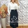Saia Milka Em Alfaiataria Marrant - Preta - Milla Chic