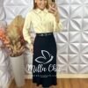 Saia Neide Em Tricot Modal - Preto - Milla Chic