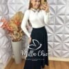 Milla Chic - millachic com br saia soraia em alfaiataria marrant preto Saia Soraia Em Alfaiataria Marrant - Preto - Milla Chic