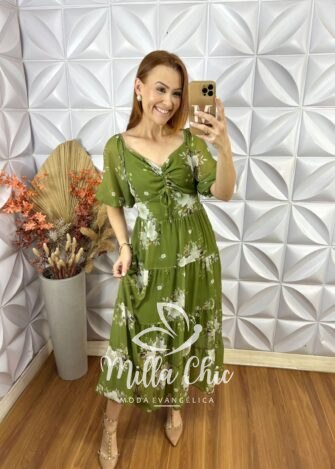 Vestido Beatriz Em Chifon - Azul - Milla Chic