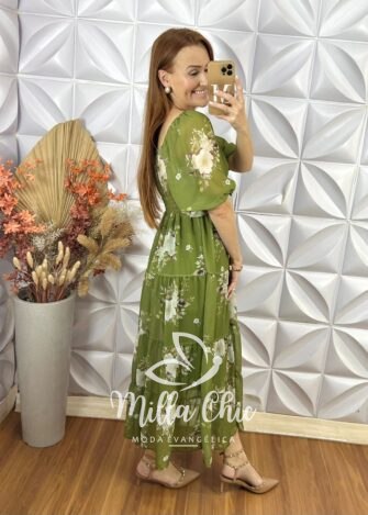 Vestido Beatriz Em Chifon - Azul - Milla Chic