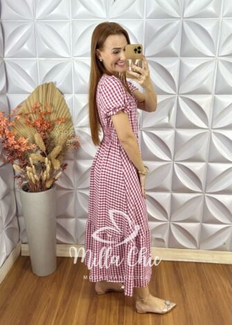 Vestido Bella Em Vichy - Rosa - Milla Chic
