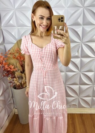 Milla Chic - millachic com br vestido bella em vichy copia 6 Vestido Bella Em Vichy - Rosa - Milla Chic