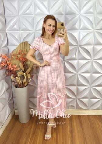 Milla Chic - millachic com br vestido bella em vichy copia 7 Vestido Bella Em Vichy - Rosa - Milla Chic