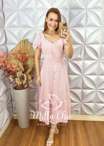 Milla Chic - millachic com br vestido bella em vichy copia 8 Vestido Bella Em Vichy - Rosa - Milla Chic