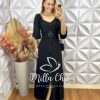 Vestido Celina Em Alfaiataria Marrant - Preto - Milla Chic