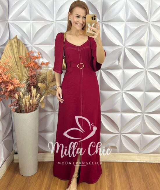 Vestido Celina Em Alfaiataria Marrant - Vermelho - Milla Chic