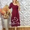 Vestido Celine Em Linho - Vinho - Milla Chic