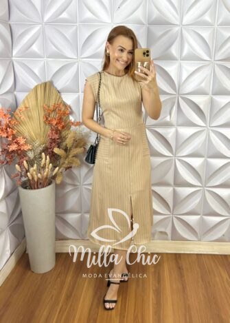 Milla Chic - millachic com br vestido charlene bege 1 Vestido Charlene - Bege - Milla Chic