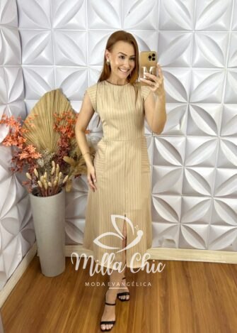 Milla Chic - millachic com br vestido charlene preto copia Vestido Charlene - Bege - Milla Chic