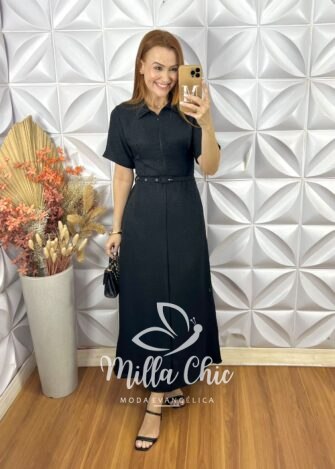 Vestido Dinorá - Preto - Milla Chic