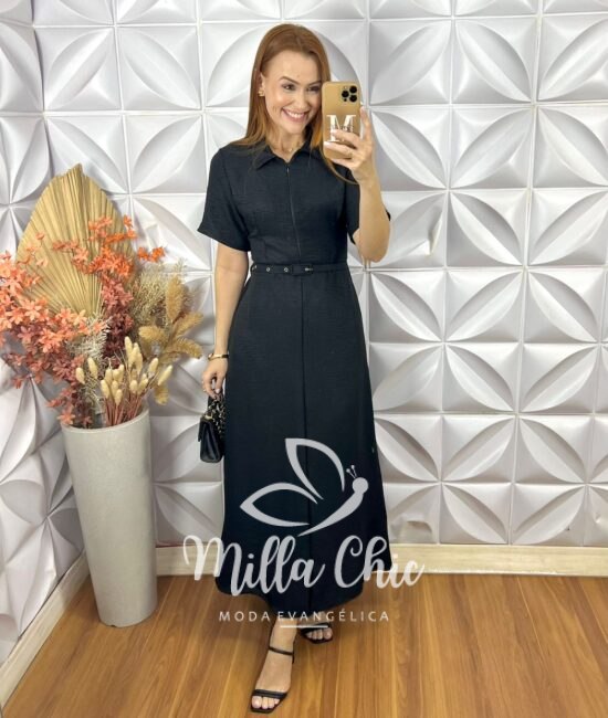 Vestido Dinorá - Preto - Milla Chic