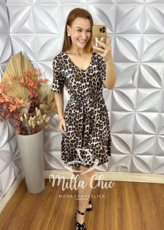 Milla Chic - millachic com br vestido dolores comfy e chic azul copia 1 Vestido Dolores Comfy E Chic - Animal Print - Milla Chic