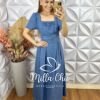 Vestido Ingrid Crepe Linho - Azul - Milla Chic