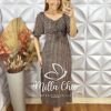 Vestido Juliana Xadrez - Preto e Rosa - Milla Chic