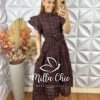 Milla Chic - millachic com br vestido lolla em lesie de algodao 3 d marrom Vestido Lolla Em Lesie De Algodão 3 D - Marrom - Milla Chic