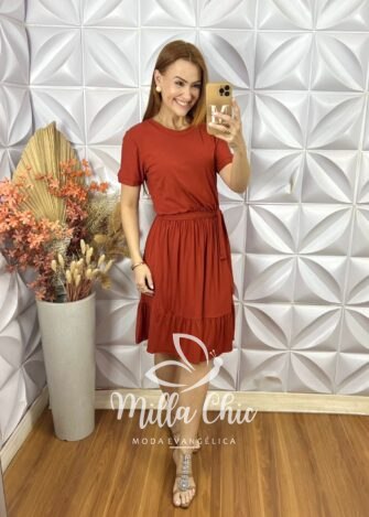 Vestido Lourdes Comfy Chic - Laranja - Milla Chic