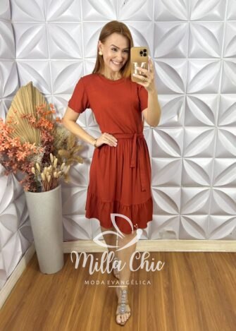 Milla Chic - millachic com br vestido lourdes comfy chic laranja 3 Vestido Lourdes Comfy Chic - Laranja - Milla Chic