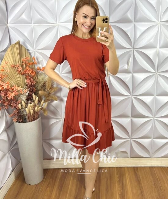 Vestido Lourdes Comfy Chic - Laranja - Milla Chic
