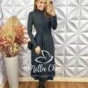 Vestido Luana Em Malha Tricot - Chumbo - Milla Chic
