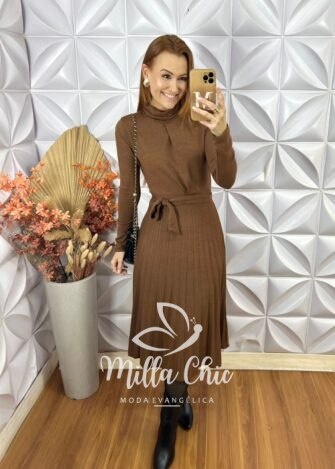 Vestido Luana Em Malha Tricot - Preto - Milla Chic