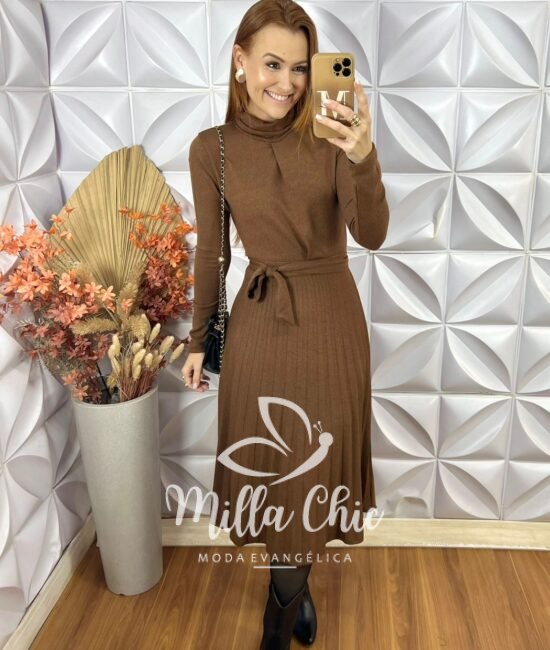 Vestido Luana Em Malha Tricot - Preto - Milla Chic
