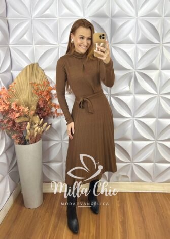 Vestido Luana Em Malha Tricot - Preto - Milla Chic