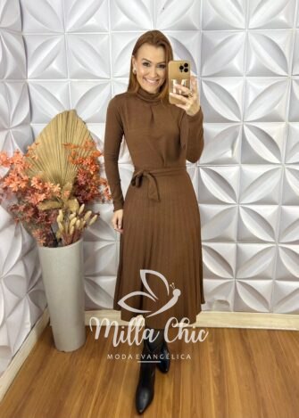 Vestido Luana Em Malha Tricot - Preto - Milla Chic