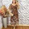 Vestido Mariana Em chiffon - Marrom - Milla Chic