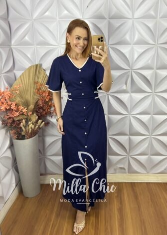 Vestido Melaine Em Linho - Areia - Milla Chic
