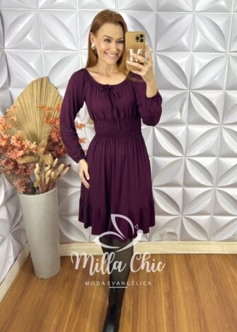 Milla Chic - millachic com br vestido mia em manga longa roxo 5 Vestido Mia Em Manga Longa - Roxo - Milla Chic
