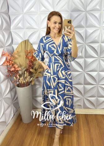 Vestido Nala Em Viscolinho - Azul - Milla Chic