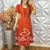 Milla Chic - millachic com br vestido odete em alfaiataria twill laranja 1 Vestido Odete Em Alfaiataria Twill - Laranja - Milla Chic