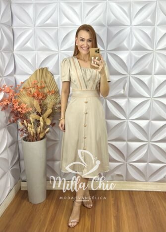 Milla Chic - millachic com br vestido odete em alfaiataria twill laranja 7 Vestido Odete Em Alfaiataria Twill - Laranja - Milla Chic