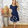 Milla Chic - millachic com br vestido olga em tricoline algodao azul marinho 2 Vestido Olga Em Tricoline Algodão - Azul Marinho - Milla Chic